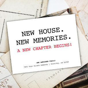 New House New Address Minimalist Moving Announcement Postcard