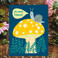 New house snail on magical mushroom