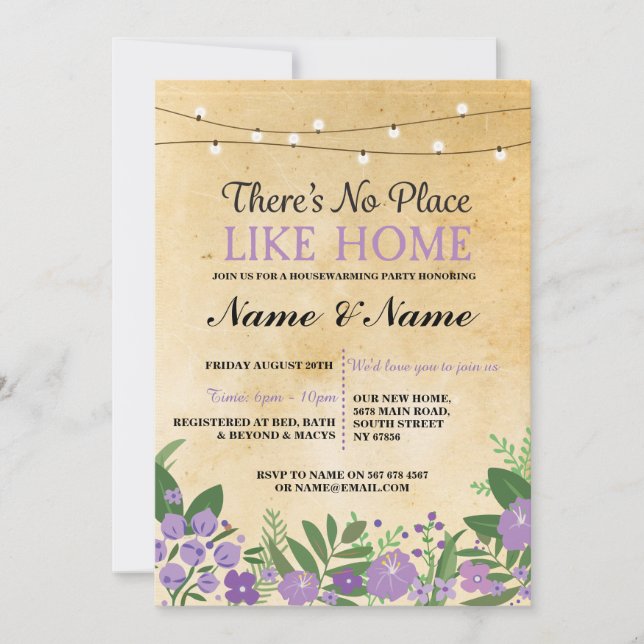 New House warming Sweet Home Key Invitation Invite (Front)