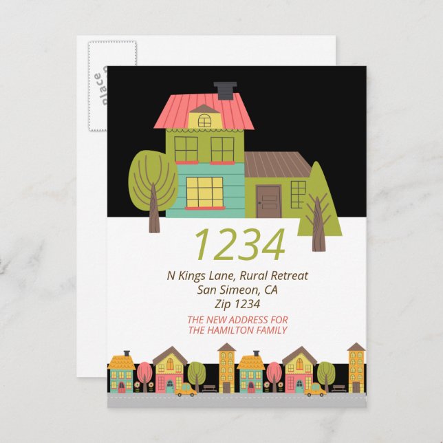 New House We Have Moved Home Announcement (Front/Back)