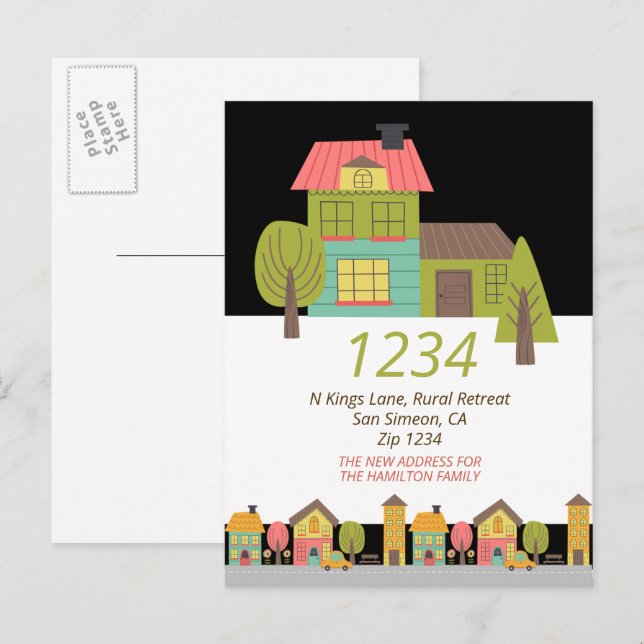 New House We Have Moved Home Announcement Postcard (Front/Back)