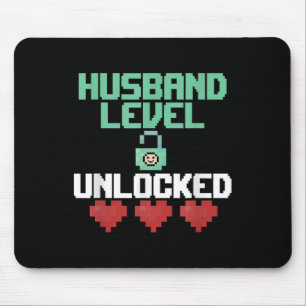 New Husband Level Unlocked Just Married Gamer Gift Mouse Mat