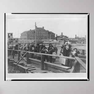 New Immigrants Landing at Ellis Island New York Poster