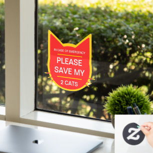 NEW! In Case of Emergency Save My 2 Cats Cling