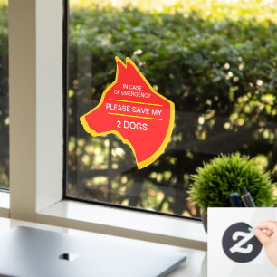 NEW! In Case of Emergency Save My 2 Dogs Cling