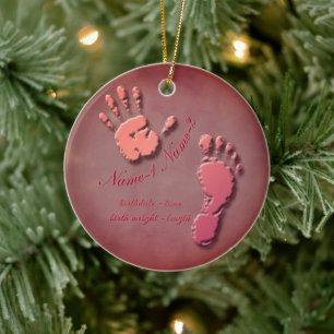 New Infant-hand n footprint Ceramic Tree Decoration