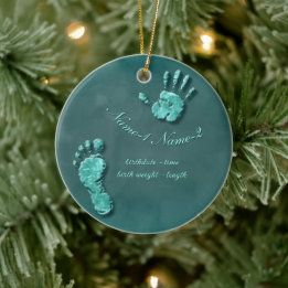 New Infant-hand n footprint Ceramic Tree Decoration