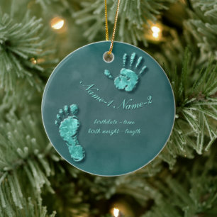 New Infant-hand n footprint Ceramic Tree Decoration