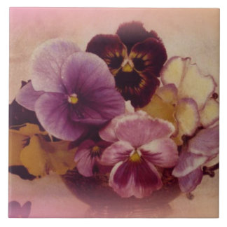 NEW ITEM LARGE PANSEY TRIVET/TILE TILE