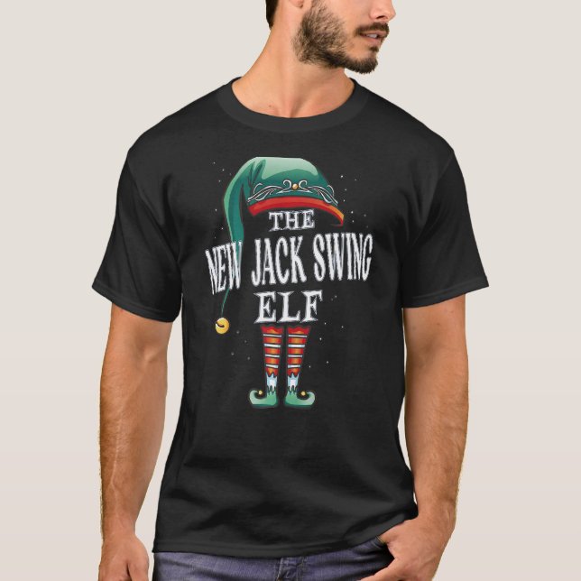 New Jack Swing Elf Christmas Group Xmas Pajama Par T-Shirt (Front)