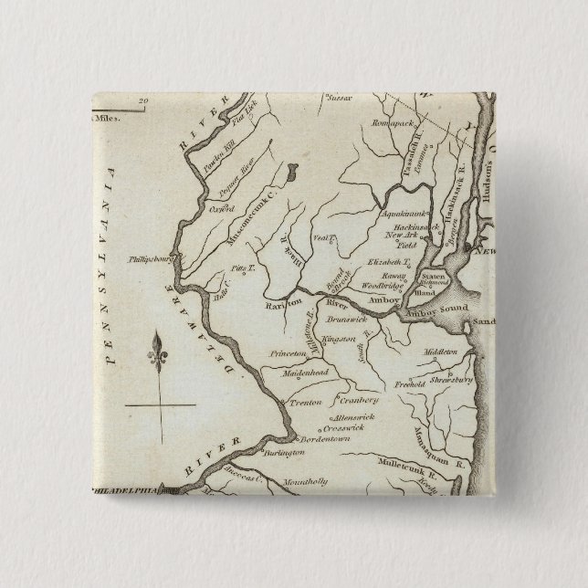 New Jersey 13 15 Cm Square Badge (Front)