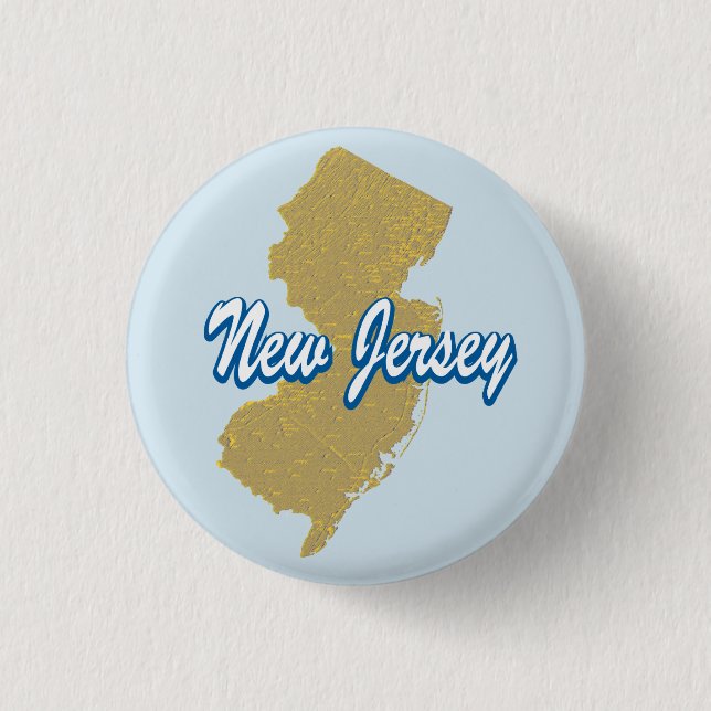 New Jersey 3 Cm Round Badge (Front)