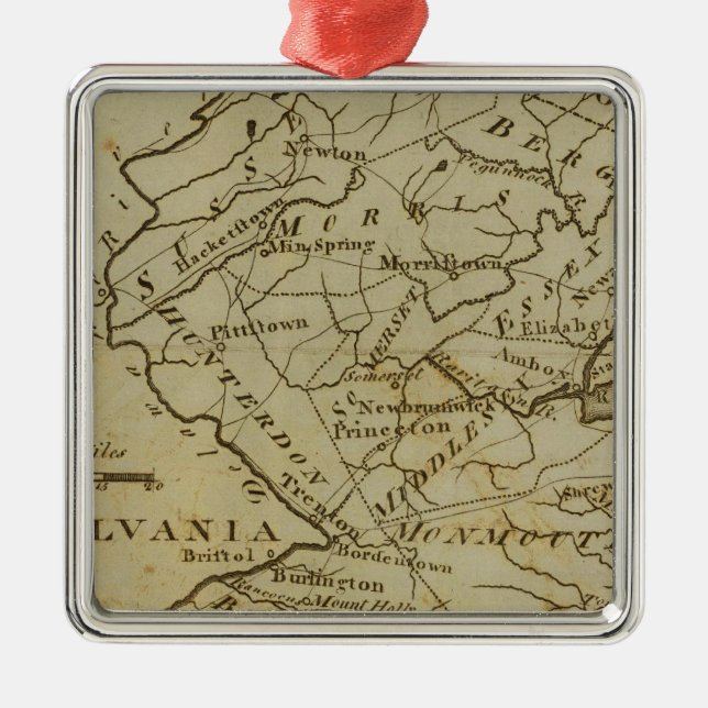New Jersey 3 Metal Tree Decoration (Front)