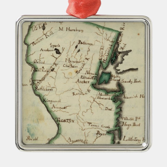 New Jersey 5 Metal Tree Decoration (Front)