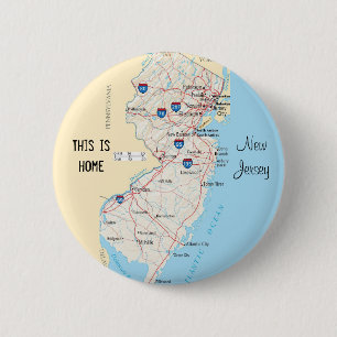 New Jersey 6 Cm Round Badge