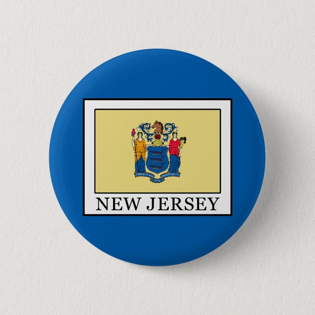 New Jersey 6 Cm Round Badge (Front)