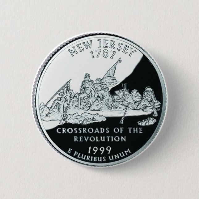 New Jersey 6 Cm Round Badge (Front)