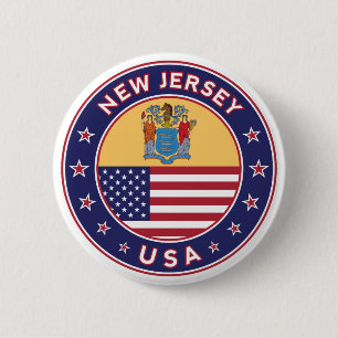 New Jersey 6 Cm Round Badge