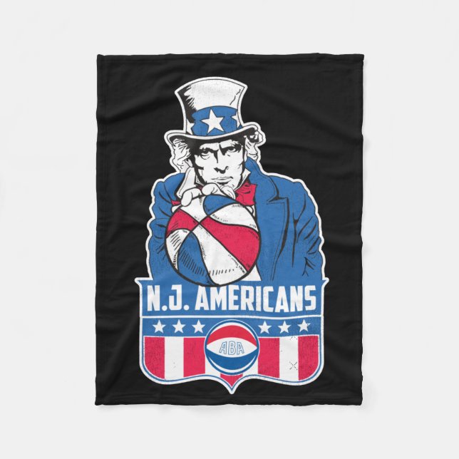 New Jersey Americans Basketball Uncle Sam  Fleece Blanket (Front)