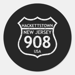 New Jersey Area Code 908 Hackettstown, Nj Home Sta Classic Round Sticker