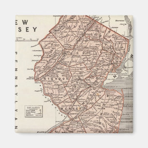 New Jersey Atlas Map Magnet