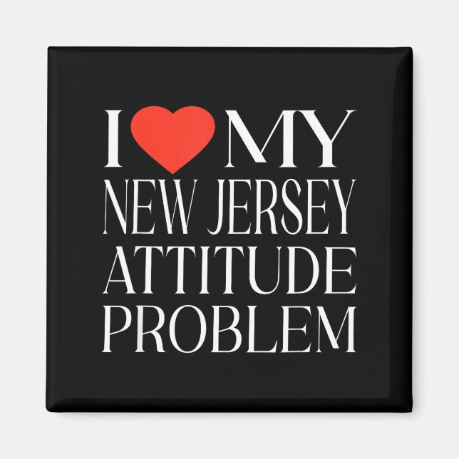 New jersey attitude problem love nj state pride magnet (Front)