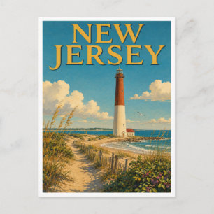New Jersey Barnegat Lighthouse GeoSaga Postcard