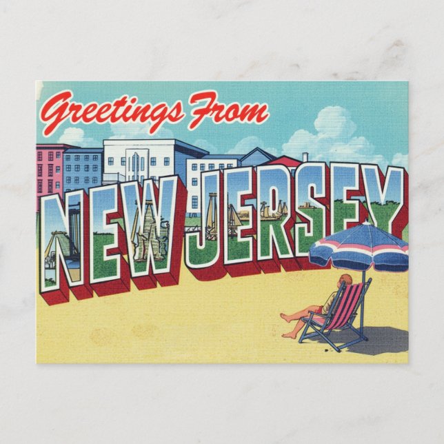 New Jersey Beach Shore Postcard (Front)