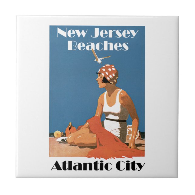 New Jersey Beaches ~ Atlantic City Tile (Front)