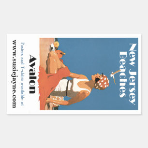 New Jersey Beaches ~ Avalon Rectangular Sticker