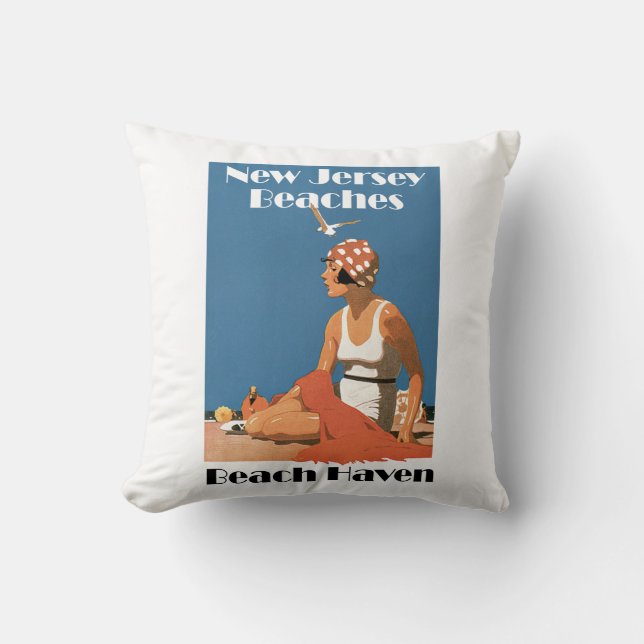 New Jersey Beaches ~ Beach Haven Cushion (Front)