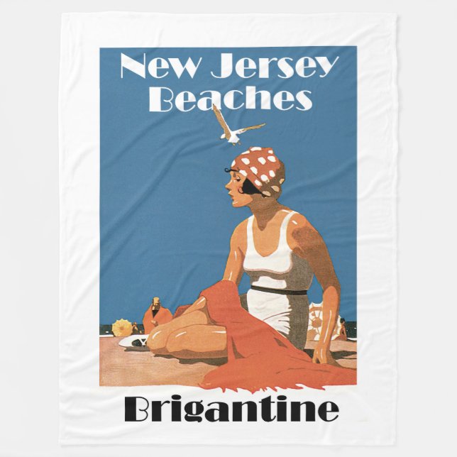 New Jersey Beaches ~ Brigantine Fleece Blanket (Front)