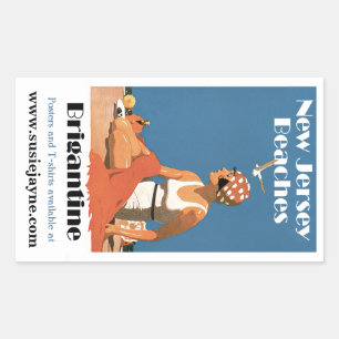 New Jersey Beaches ~ Brigantine Rectangular Sticker