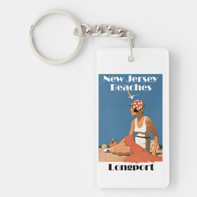 New Jersey Beaches ~ Longport Key Ring (Front)