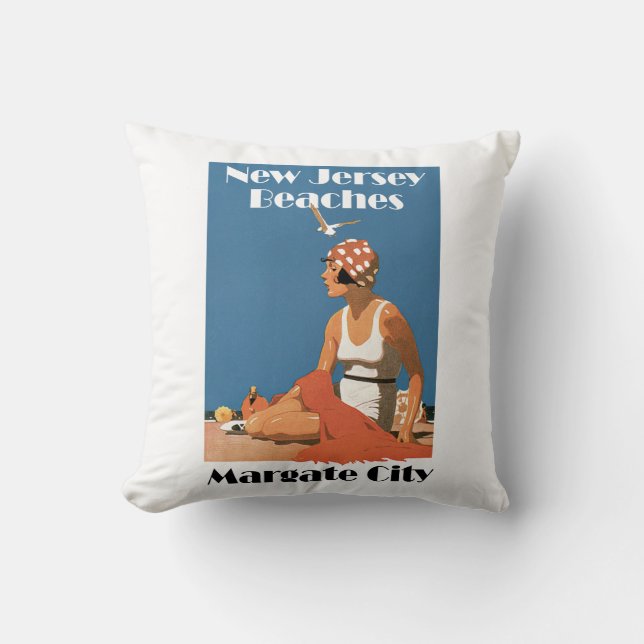New Jersey Beaches ~ Margate City Cushion (Front)