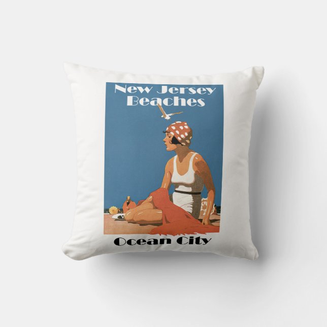 New Jersey Beaches ~ Ocean City Cushion (Front)