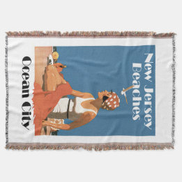 New Jersey Beaches ~ Ocean City Throw Blanket