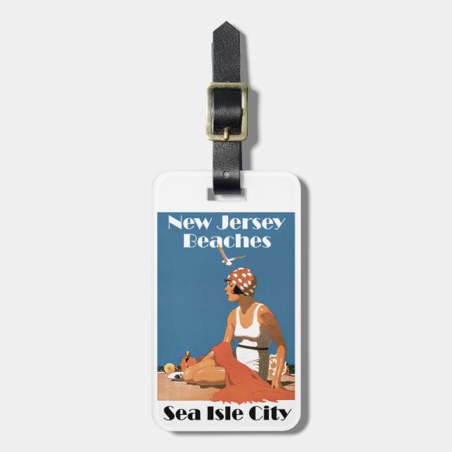New Jersey Beaches ~ Sea Isle City Luggage Tag (Front Vertical)