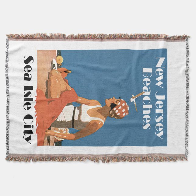 New Jersey Beaches ~ Sea Isle City Throw Blanket (Front)