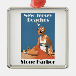 New Jersey Beaches ~ Stone Harbor Metal Tree Decoration