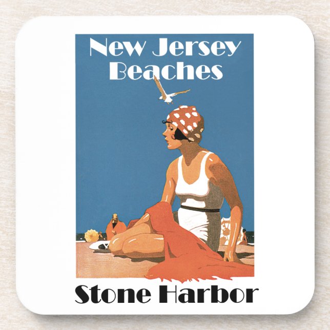 New Jersey Beaches ~ Stone Harbour Coaster (Front)