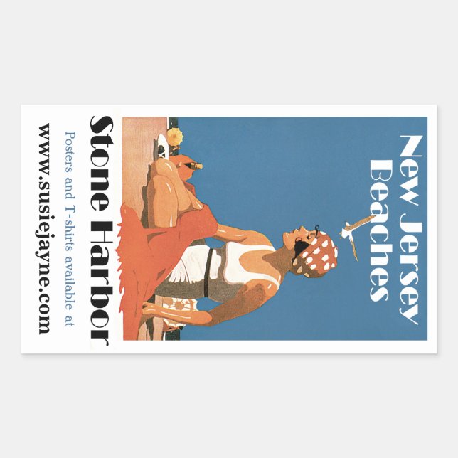 New Jersey Beaches ~ Stone Harbour Rectangular Sticker (Front)
