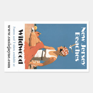 New Jersey Beaches ~ Wildwood Rectangular Sticker