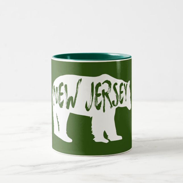 New Jersey Bear Two-Tone Coffee Mug (Center)