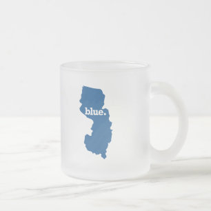 NEW JERSEY BLUE STATE FROSTED GLASS COFFEE MUG