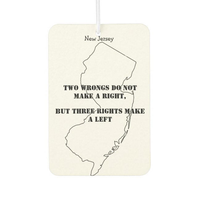 New Jersey  Car Air Freshener (Front)