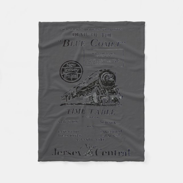 New Jersey Central Blue Comet Train  Fleece Blanket (Front)