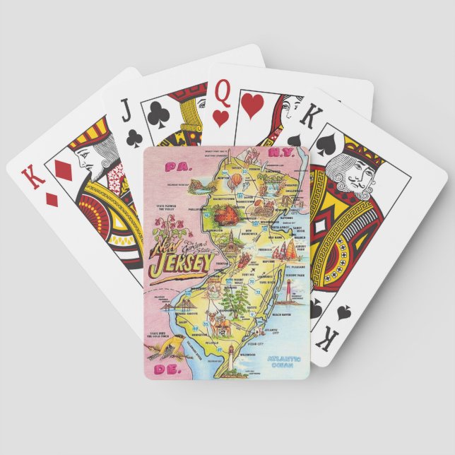New Jersey Colourful Map Playing Cards (Back)