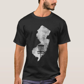New Jersey Disc Golf State With Basket Distressed  T-Shirt