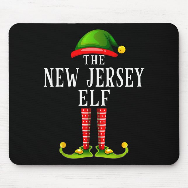 New Jersey Elf Christmas Matching Family Group Pjs Mouse Mat (Front)